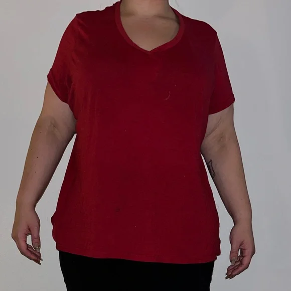 Red V-Neck Tee - Picture 1 of 2